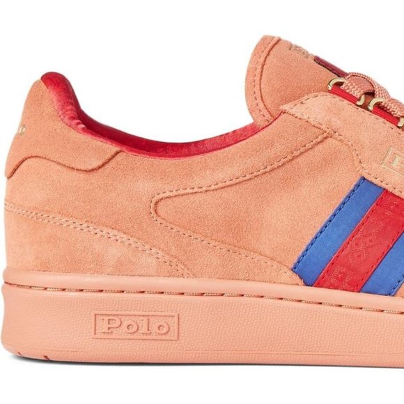 Ralph Lauren x Clot - Terracotta Polo Court Suede Sneakers - Picture 2 of 8